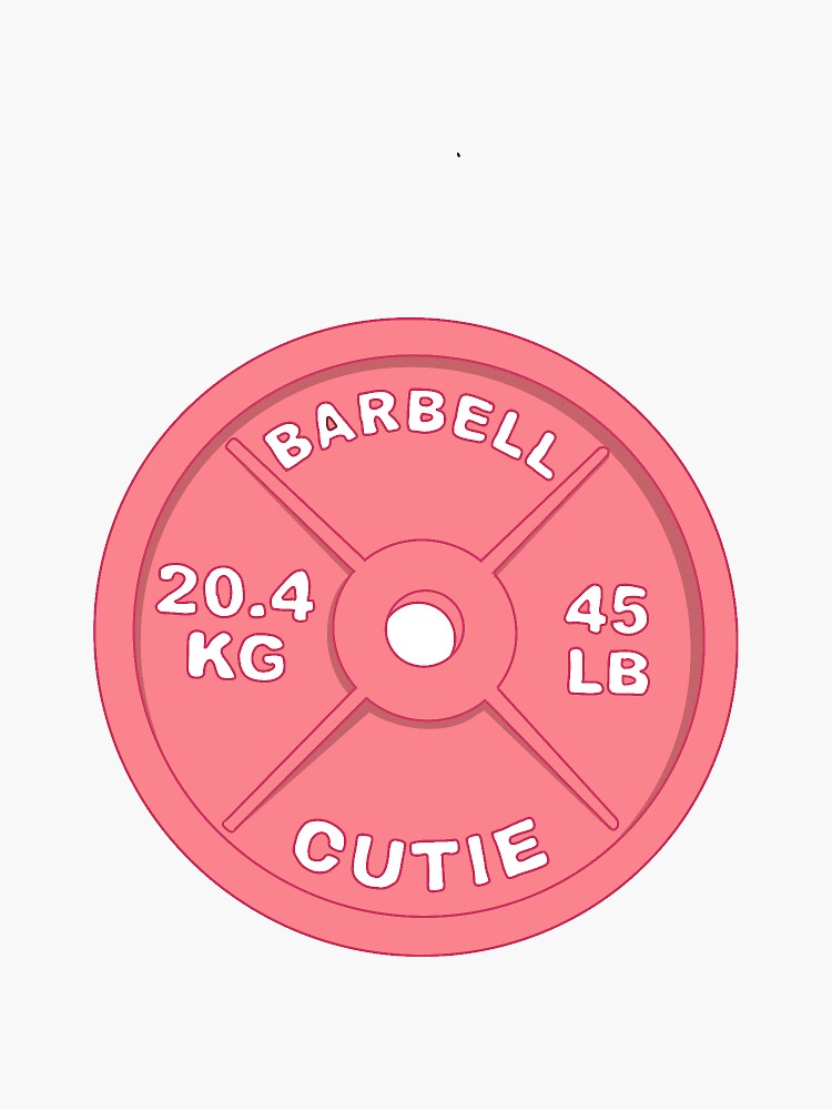 Thumbnail 3 of 3, Sticker, Barbell Cutie- Pink designed and sold by JMariCreations.