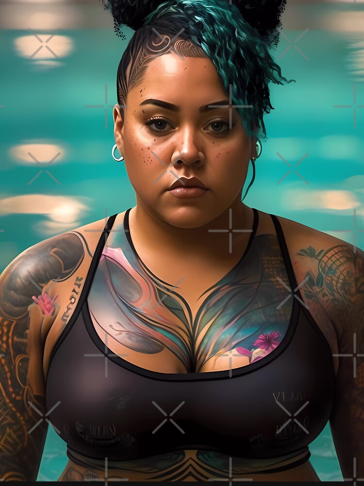 Thumbnail 7 of 7, Classic T-Shirt, Summer Vibes, Curvy Summer, Beautiful Superwoman, Swimmer Athlete. Female are strong. Sticker designed and sold by MeatLuvers.