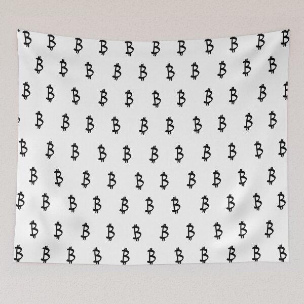 Item preview, Bitcoin Pattern Bitcoin Logo - black on white designed and sold by vintagegraphic.