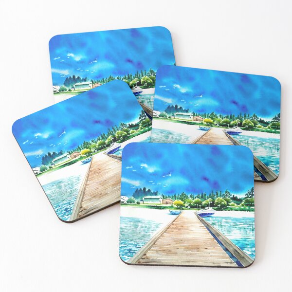 Item preview, Watercolor painting of beautiful beach designed and sold by Nakumis-shop.