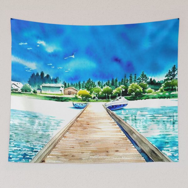 Item preview, Watercolor painting of beautiful beach designed and sold by Nakumis-shop.