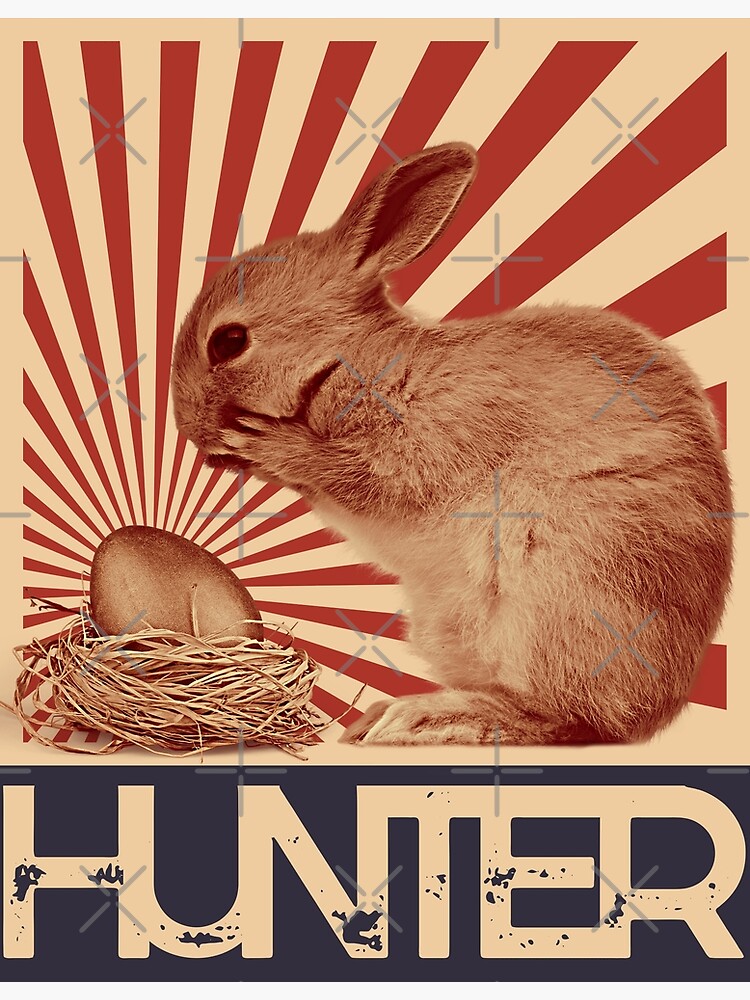 hunter lapin de p ques chasseur d oeufs r tro vintage r aliste Poster