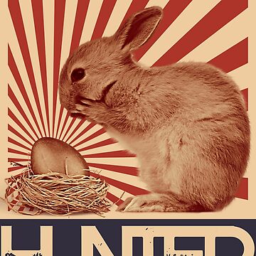 hunter lapin de p ques chasseur d oeufs r tro vintage r aliste Poster