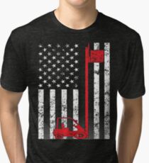 American Forklift Operator Tri-blend T-Shirt