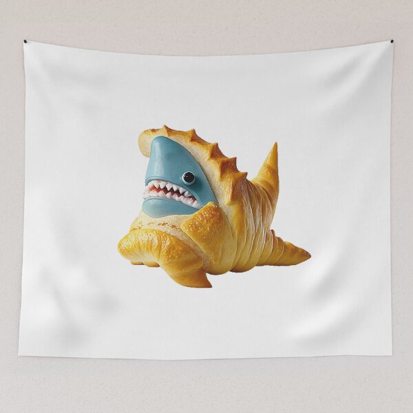 Item preview, Shark In a Croissant Stisker Design 2023 designed and sold by T3goods.