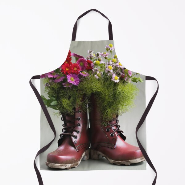 Item preview, Original poster of a pair of fashionable boots with annual flowers inside designed and sold by Bird Design.