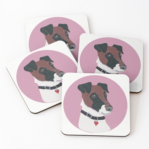 Item preview,  Stylish Fox Terrier Pink Background designed and sold by Janpaints22.