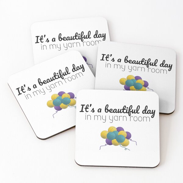Item preview, It's a beautiful day in my yarn room, funny text design for crocheters, knitters designed and sold by wondertree.
