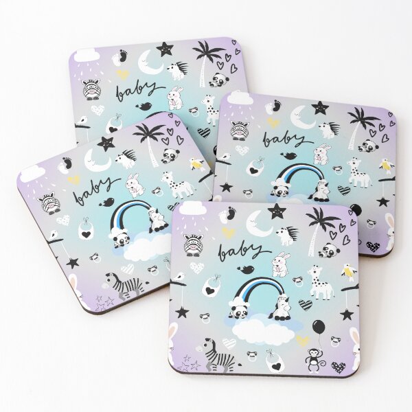 Item preview, Cute Nursery Newborn Baby Blue and Purple Pattern designed and sold by SoccaTamam.