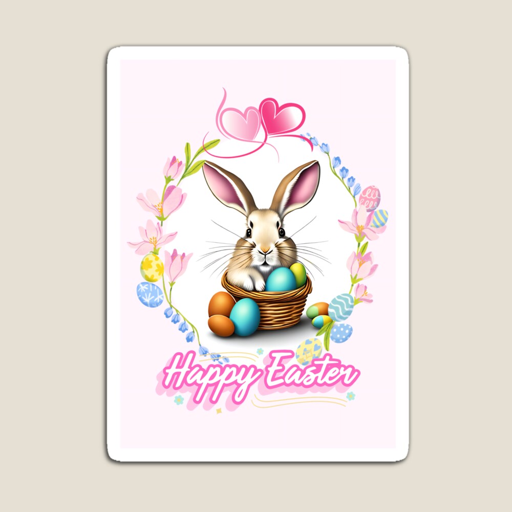 Easter bunny with a basket of eggs