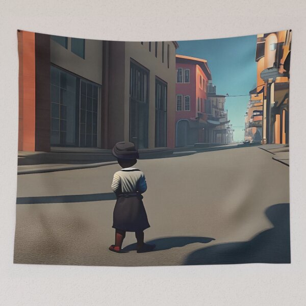 Item preview, child alone in the street designed and sold by redstar-design.