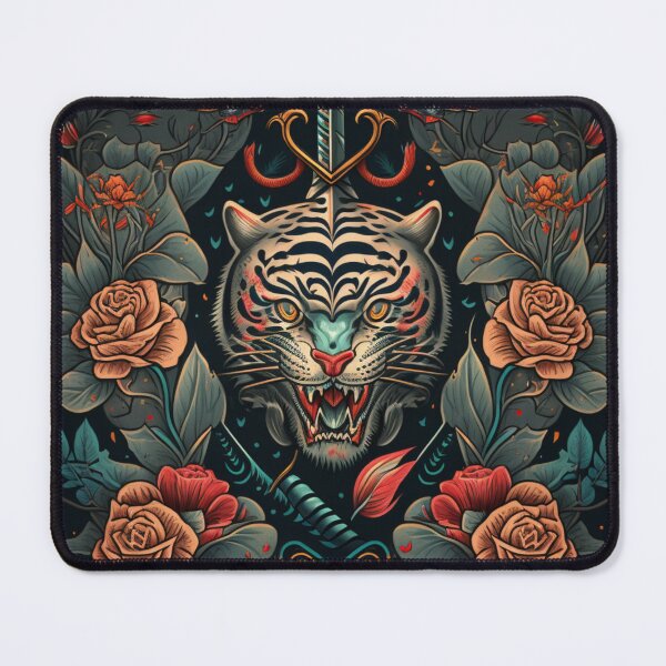 Item preview, American Traditional Tiger Tattoo designed and sold by MerikDigital.