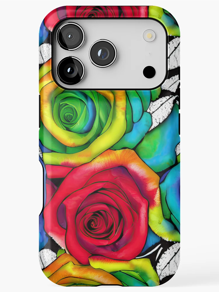 Thumbnail 1 of 4, iPhone Case, Colorful Mixed Roses Pattern designed and sold by Bigfoot T-Shirt Co..