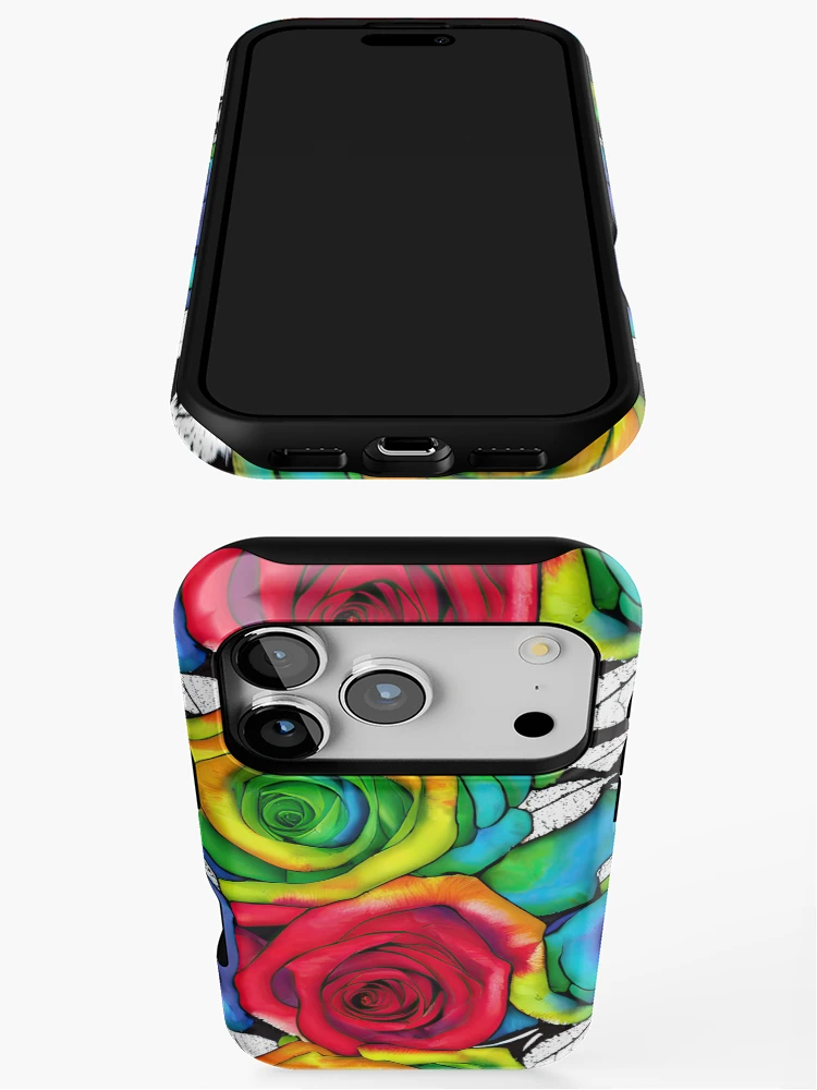 Thumbnail 3 of 4, iPhone Case, Colorful Mixed Roses Pattern designed and sold by Bigfoot T-Shirt Co..