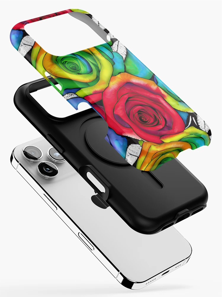 Thumbnail 2 of 4, iPhone Case, Colorful Mixed Roses Pattern designed and sold by Bigfoot T-Shirt Co..