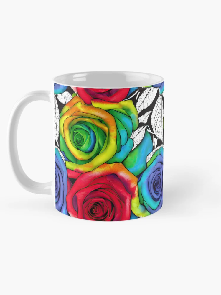 Thumbnail 5 of 6, Coffee Mug, Colorful Mixed Roses Pattern designed and sold by Bigfoot T-Shirt Co..