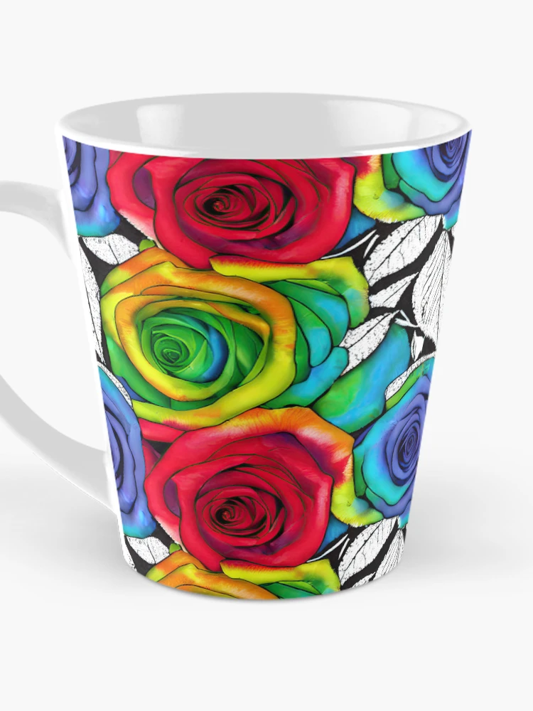 Thumbnail 3 of 4, Coffee Mug, Colorful Mixed Roses Pattern designed and sold by Bigfoot T-Shirt Co..