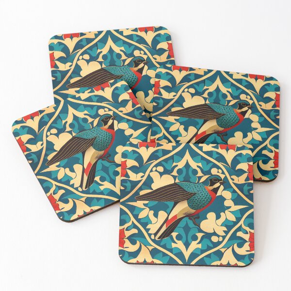Item preview, Pattern: Complex Red Blue Yellow with Bird designed and sold by MTJ-Mushrooms.