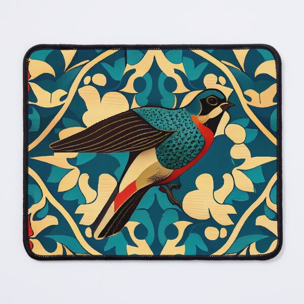 Item preview, Pattern: Complex Red Blue Yellow with Bird designed and sold by MTJ-Mushrooms.
