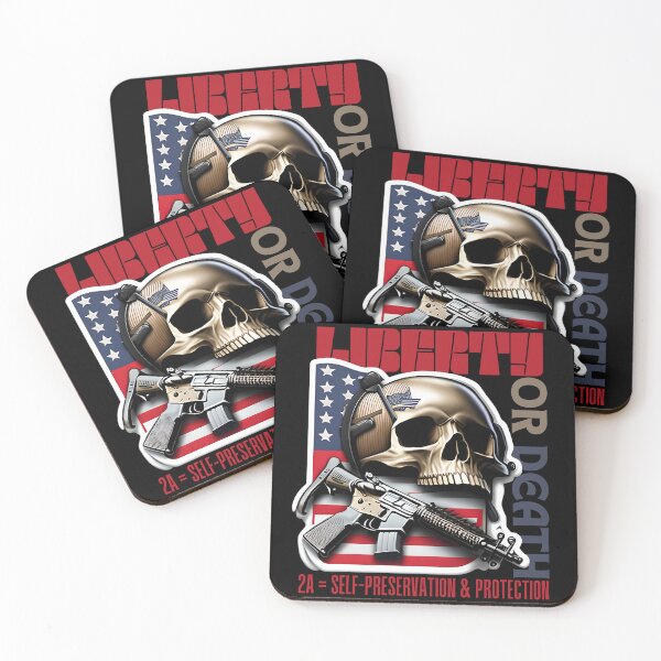 Item preview, Patriotic Rifle & Skull Tee - Liberty or Death - 2A equals Self-Preservation & Protection designed and sold by RickS-Ts-N-Such.