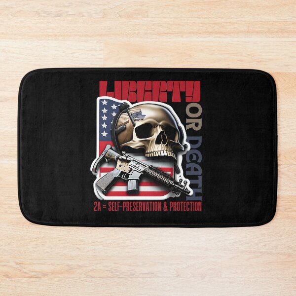 Item preview, Patriotic Rifle & Skull Tee - Liberty or Death - 2A equals Self-Preservation & Protection designed and sold by RickS-Ts-N-Such.