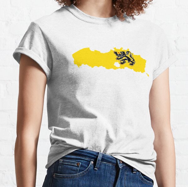 Flag Map of Belgium's Flander Region Classic T-Shirt