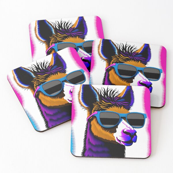 Item preview, llama fresca con gafas de sol de colores designed and sold by redstar-design.