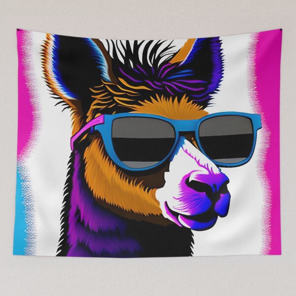Item preview, cool llama with colored sunglasses designed and sold by redstar-design.