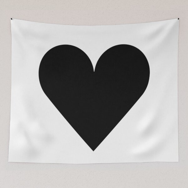 Item preview, Single BLACK LOVE HEART on a WHITE Background designed and sold by RachelMacht.