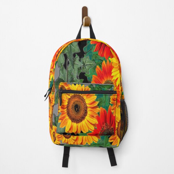 Item preview, YELLOW-RED SUNFLOWER IVY COMPOSITION GREY ART designed and sold by sharlesart.