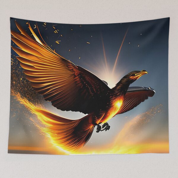 Item preview, phoenix rising from the ashes with sun designed and sold by redstar-design.