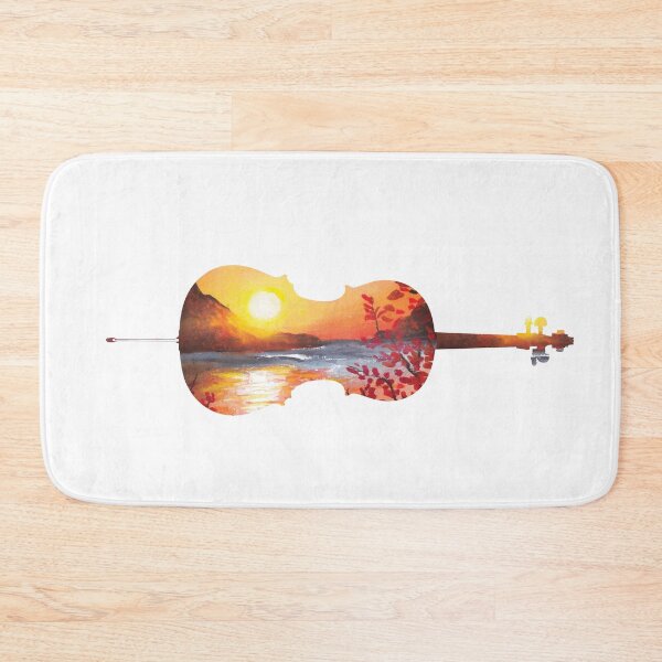 Item preview, Cello sunset - white background designed and sold by piesdesignart.
