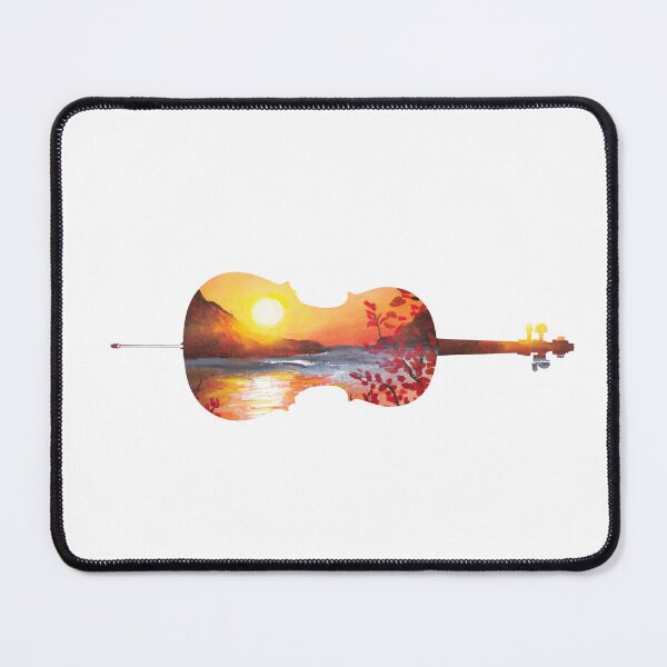 Item preview, Cello sunset - white background designed and sold by piesdesignart.
