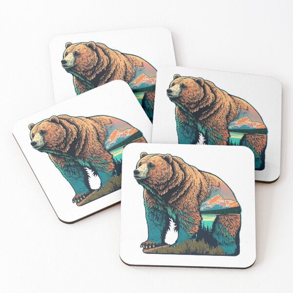 Item preview, Colorful Mountain Grizzly Bear designed and sold by Bill Skraps.