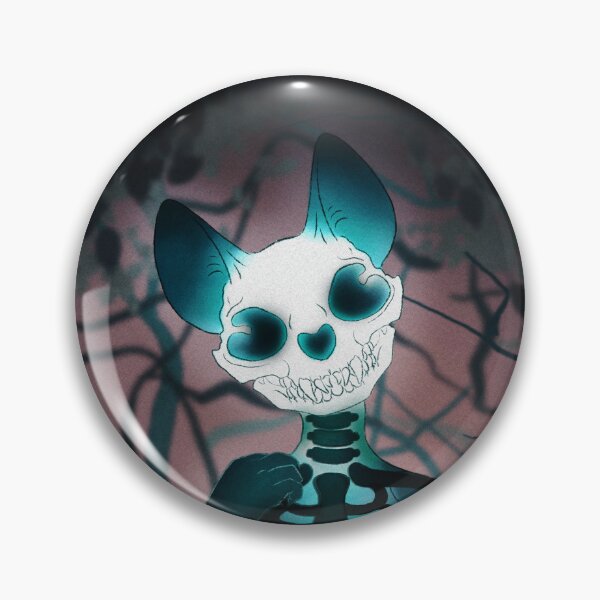 Item preview, Skull cat head designed and sold by Elodie-Uft.