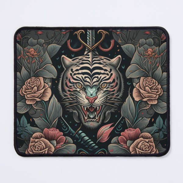 Item preview, American Traditional Tiger, Dagger and Rose designed and sold by MerikDigital.