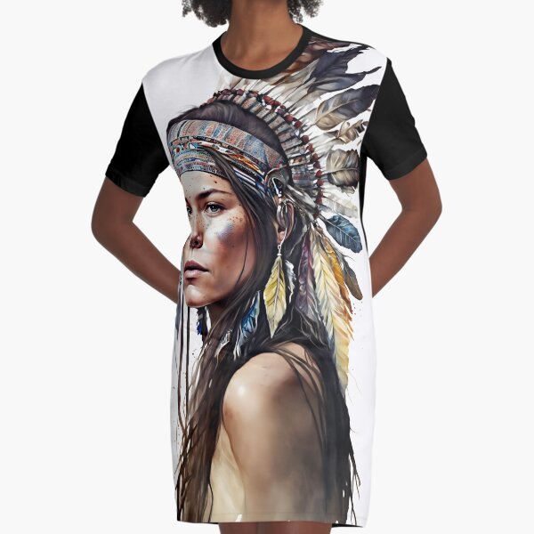 Native American Indian Chief Art 3D Print Tees Men's Women Short Sleeve T- Shirt