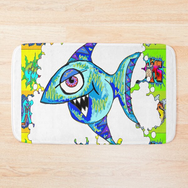 Item preview, graffiti blue fish 6 designed and sold by LowEndGraphics.