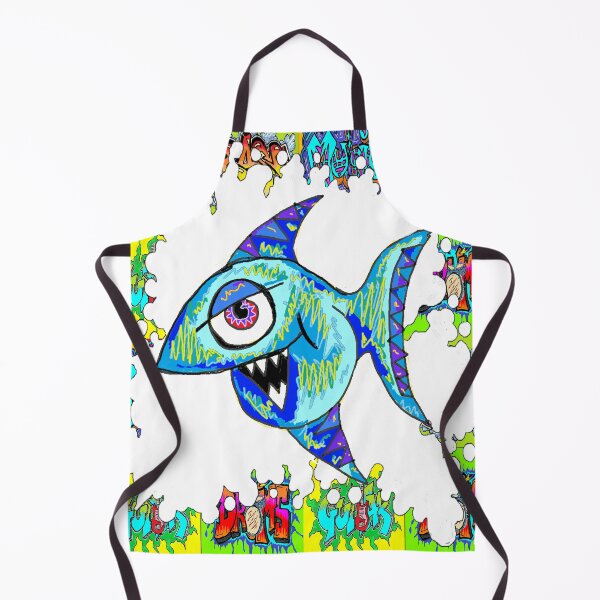 Item preview, graffiti blue fish 6 designed and sold by LowEndGraphics.