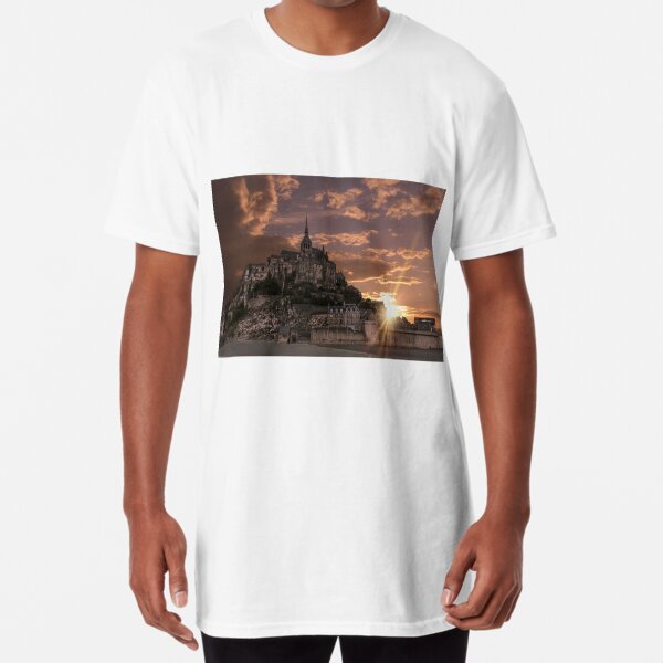 Mont Saint Michel, France at Sunset Long T-Shirt