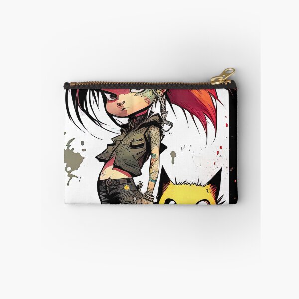 Item preview, Cartoon style punk girl with her cat designed and sold by RK - Shop.