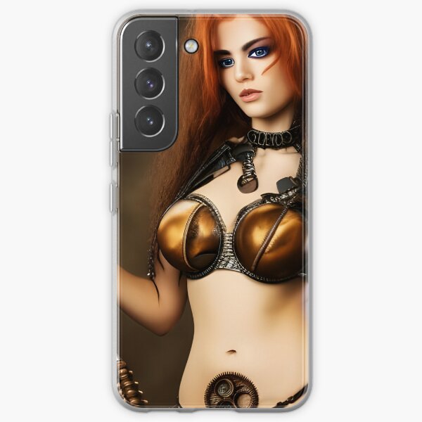 Woman, G-string, steampunk engine, deep details Samsung Galaxy Soft Case