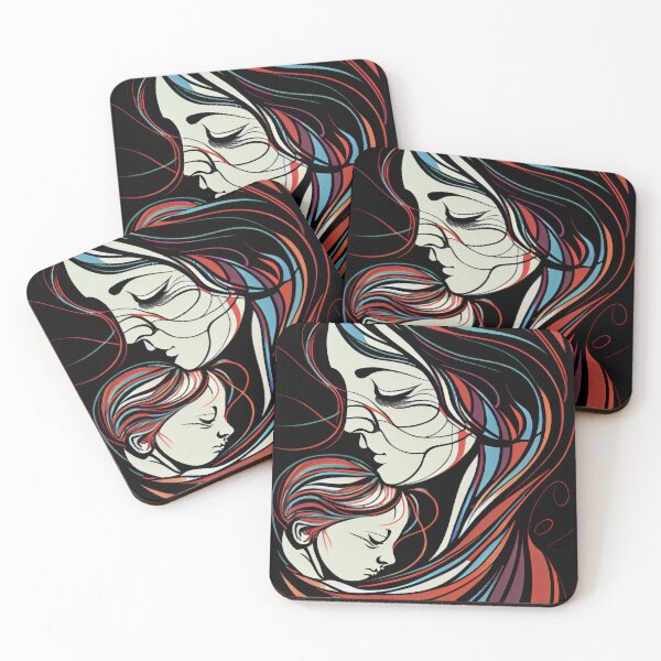 Item preview, Colorful Line Art of Mother and Child designed and sold by DafGole.