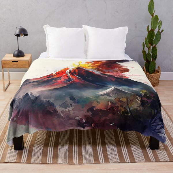 Item preview, volcano watercolor designed and sold by shokA Design.