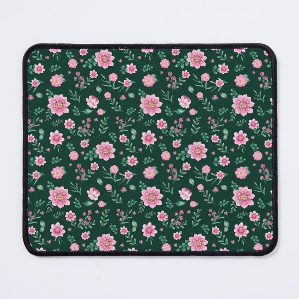 Item preview, Forest Green Background with Pink Posies designed and sold by OpenED360.