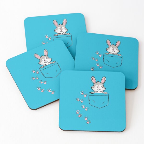 Item preview, Easter Cute Bunny in Shirt Pocket Tee Rabbit Footprints designed and sold by ArtMuni99.