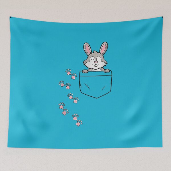 Item preview, Easter Cute Bunny in Shirt Pocket Tee Rabbit Footprints designed and sold by ArtMuni99.