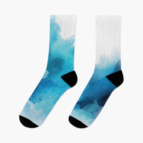 Item preview, Ocean Sea ombre watercolor blue turquoise teal waves painting artwork designed and sold by adlydesigns.