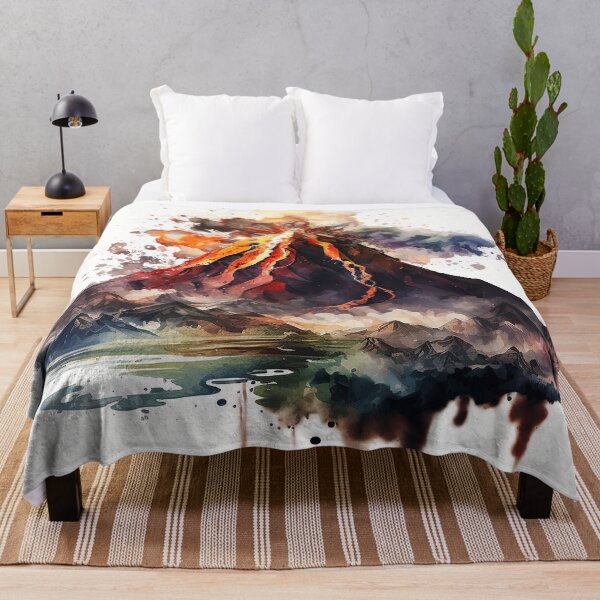 Item preview, volcano watercolor designed and sold by shokA Design.