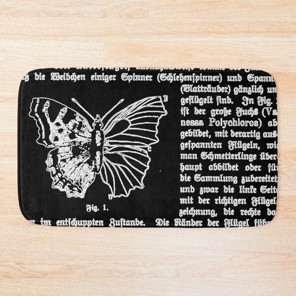 Item preview, Black and White Butterfly German Illustration Text Diagram Butterflies Negative Image designed and sold by kattakitty.